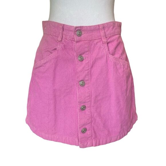 Free People Ray Cord Mini Skirt Bubblegum Pink Womens Size 4 NWOT - Picture 8 of 13
